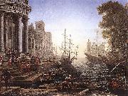 Claude Lorrain Port Scene with the Embarkation of St Ursula Spain oil painting artist